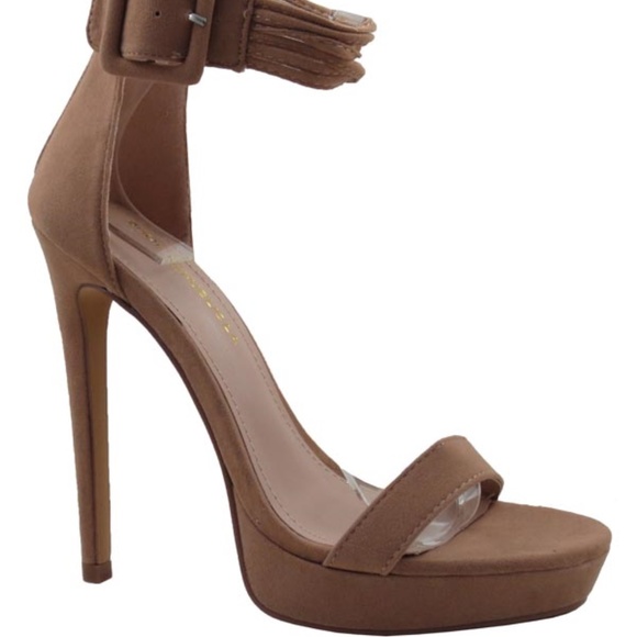 New Taupe Ankle Strap Heels - Picture 2 of 2